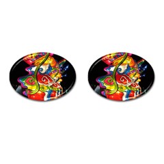Dragon Lights Centerpiece Cufflinks (oval) by Riverwoman