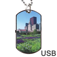 Lurie Garden Salvia River Dog Tag Usb Flash (two Sides) by Riverwoman