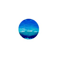 Blue Sky Artwork Drawing Painting 1  Mini Magnets by Pakrebo