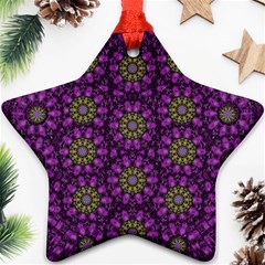 Ornate Heavy Metal Stars In Decorative Bloom Star Ornament (two Sides) by pepitasart