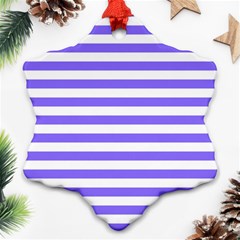 Lilac Purple Stripes Ornament (snowflake) by snowwhitegirl