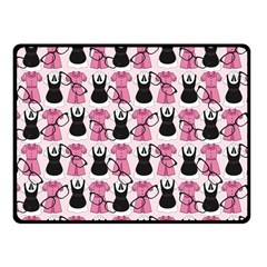 Waitress Uniform Dresses Nerdy Glasses Pattern Pink Fleece Blanket (small) by snowwhitegirl