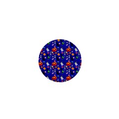 Halloween Treats Pattern Blue 1  Mini Magnets by snowwhitegirl