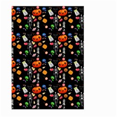 Halloween Treats Pattern Black Large Garden Flag (two Sides) by snowwhitegirl