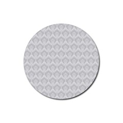Damask Grey Rubber Round Coaster (4 Pack)  by snowwhitegirl