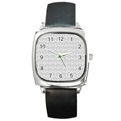 Damask Grey Square Metal Watch by snowwhitegirl