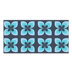 Retro Flower Blue Satin Shawl by snowwhitegirl