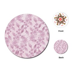 Pink Floral Playing Cards (round) by snowwhitegirl