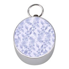 Blue Floral Mini Silver Compasses by snowwhitegirl