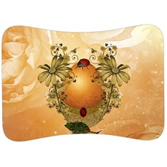 Wonderful Easter Egg With Flowers And Snail Velour Seat Head Rest Cushion by FantasyWorld7