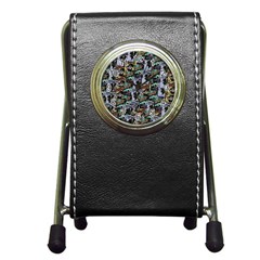 Comic Books Pattern Pen Holder Desk Clock by snowwhitegirl