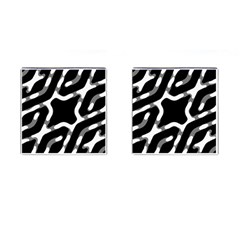 Giant Bold Dark Geometric Print Cufflinks (square) by dflcprintsclothing