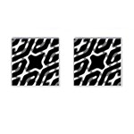Giant Bold Dark Geometric Print Cufflinks (Square) Front(Pair)