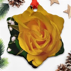 Yellow Rose Snowflake Ornament (two Sides) by Riverwoman