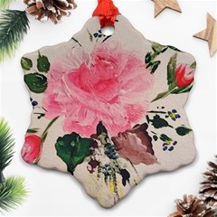 Margaret s Rose Snowflake Ornament (two Sides) by Riverwoman