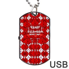 Happy Valentines Every Day Dog Tag Usb Flash (one Side) by pepitasart
