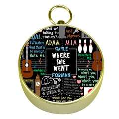 Book Quote Collage Gold Compasses by Sudhe
