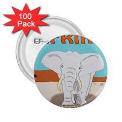 Africa Elephant Animals Animal 2 25  Buttons (100 Pack)  by Sudhe