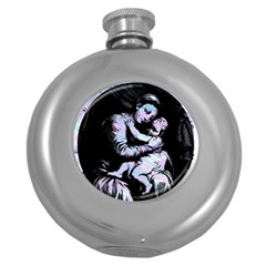 Mother Mary Round Hip Flask (5 Oz) by snowwhitegirl