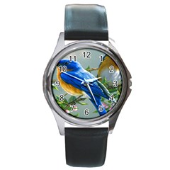 Loving Birds Round Metal Watch by Sudhe