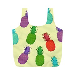 Colorful Pineapples Wallpaper Background Full Print Recycle Bag (m) by Sudhe