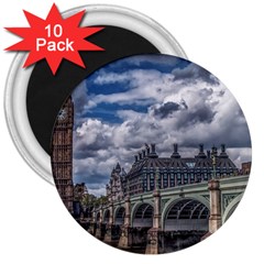 Architecture Big Ben Bridge Buildings 3  Magnets (10 Pack)  by Sudhe