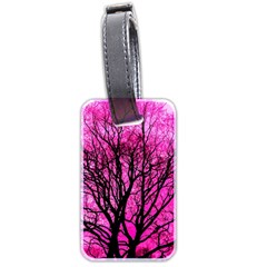 Pink Silhouette Tree Luggage Tags (two Sides) by Sudhe
