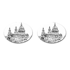 Line Art Architecture Church Cufflinks (oval) by Sudhe