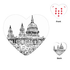 Line Art Architecture Church Playing Cards (heart) by Sudhe