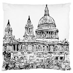 Line Art Architecture Church Large Cushion Case (Two Sides) Front