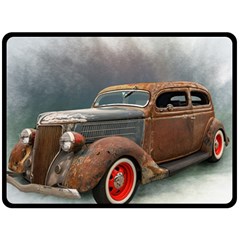 Auto Old Car Automotive Retro Double Sided Fleece Blanket (large)  by Sudhe