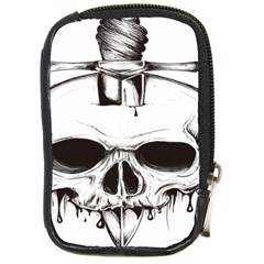 Skull Knife Euclidean Vector Skull Sword Inserted Compact Camera Leather Case by Sudhe