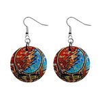 Grateful Dead Rock Band Mini Button Earrings Front