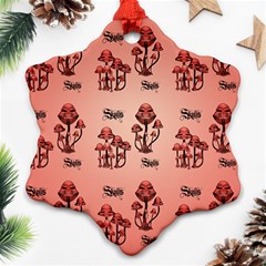Funny Mushroom Pattern Ornament (snowflake) by FantasyWorld7