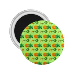 Holiday Tropical Smiley Face Palm 2 25  Magnets by Pakrebo