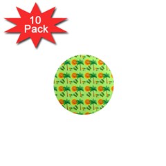 Holiday Tropical Smiley Face Palm 1  Mini Magnet (10 Pack)  by Pakrebo