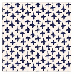 Pattern Ink Blue Navy Crosses Grunge Flesh And Navy Pattern Ink Crosses Grunge Flesh Beige Background Large Satin Scarf (square) by genx