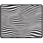 Retro Psychedelic Waves pattern 80s Black and White Fleece Blanket (Medium)  60 x50  Blanket Front