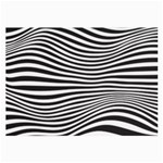 Retro Psychedelic Waves pattern 80s Black and White Large Glasses Cloth (2-Side) Front