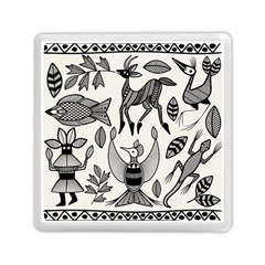 African Senufo Korhogo Tribal Ethnic Art Elements Vector Memory Card Reader (square) by BluedarkArt