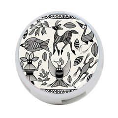 African Senufo Korhogo Tribal Ethnic Art  4-port Usb Hub (two Sides) by BluedarkArt