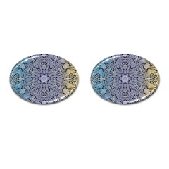 Tile Design Art Mosaic Pattern Cufflinks (oval) by Pakrebo