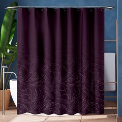 Organic Olive Leaves Pattern Hand Drawn Purple Red Wine Shower Curtain 60  X 72  (medium)  by genx