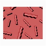 Funny Bacon Slices Pattern infidel vintage red meat background  Small Glasses Cloth (2-Side) Back