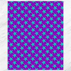 Turquoise Stars Pattern On Purple Canvas 16  X 20  by BrightVibesDesign