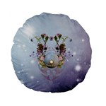 Easter Egg With Flowers Standard 15  Premium Flano Round Cushions Front