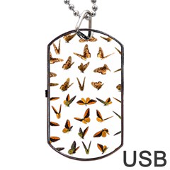 Butterfly Butterflies Insect Swarm Dog Tag Usb Flash (two Sides) by Pakrebo
