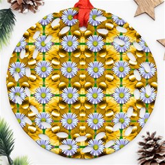 Summer Decorative Festive Round Filigree Ornament (two Sides) by pepitasart