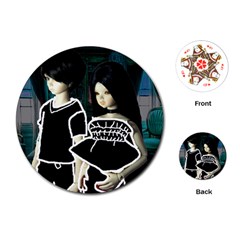 Dolls In Living Room Playing Cards (round) by snowwhitegirl