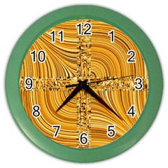 Electric Field Art Viii Color Wall Clock by okhismakingart